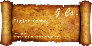 Gigler Csaba névjegykártya
