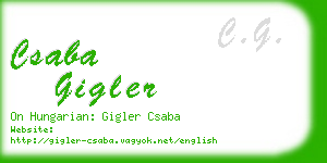 csaba gigler business card